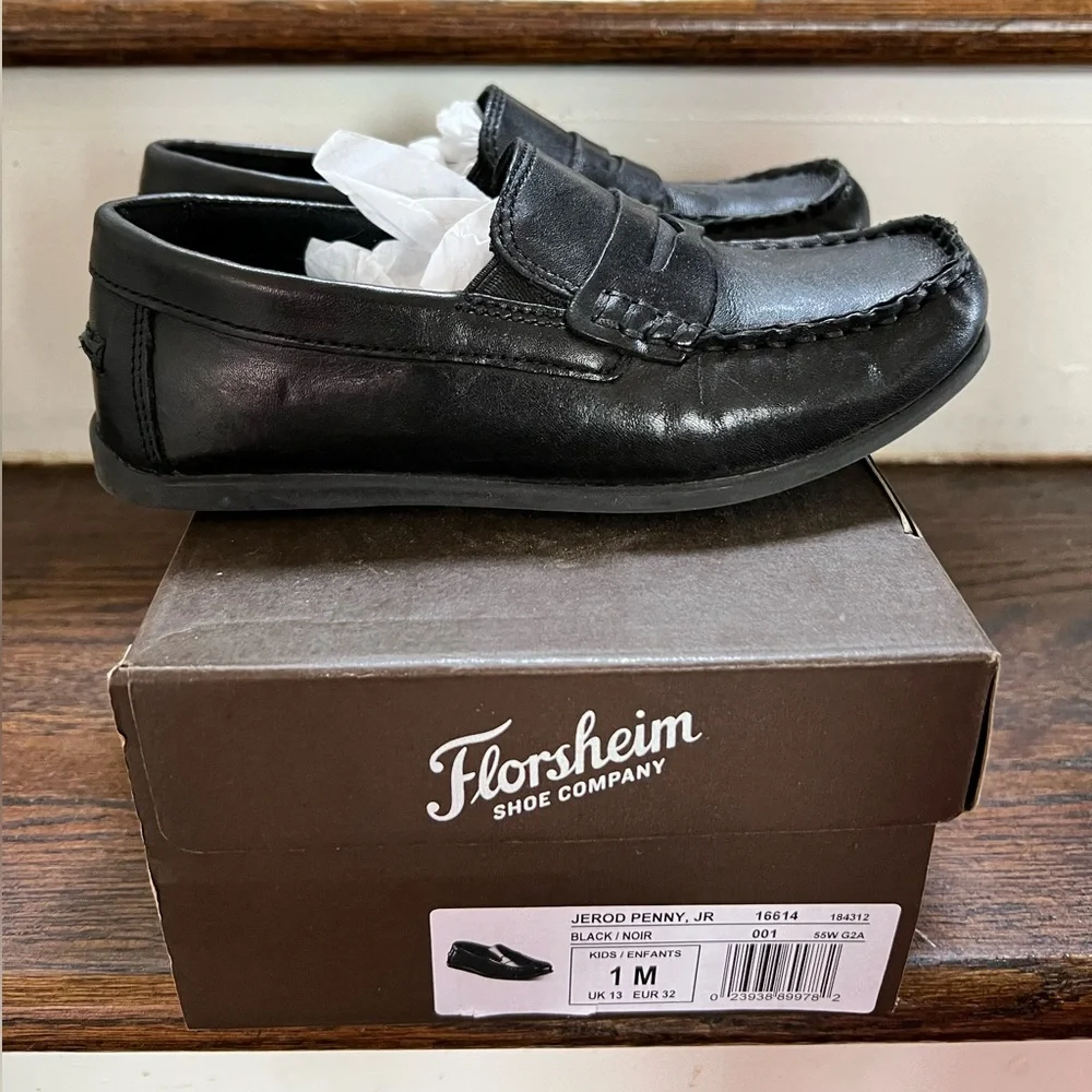 Florsheim Black Boys' Leather Penny Loafers